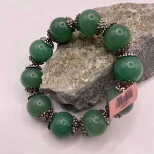 Natural Green Aventurine Stone Bracelet Green Crystal Stretch Bracelet Handmade